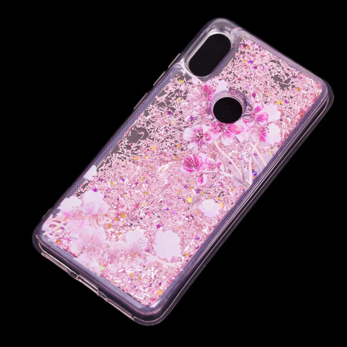 Чохол для Xiaomi Redmi Note 6 Pro Блискучі вода Fashion "сакура"