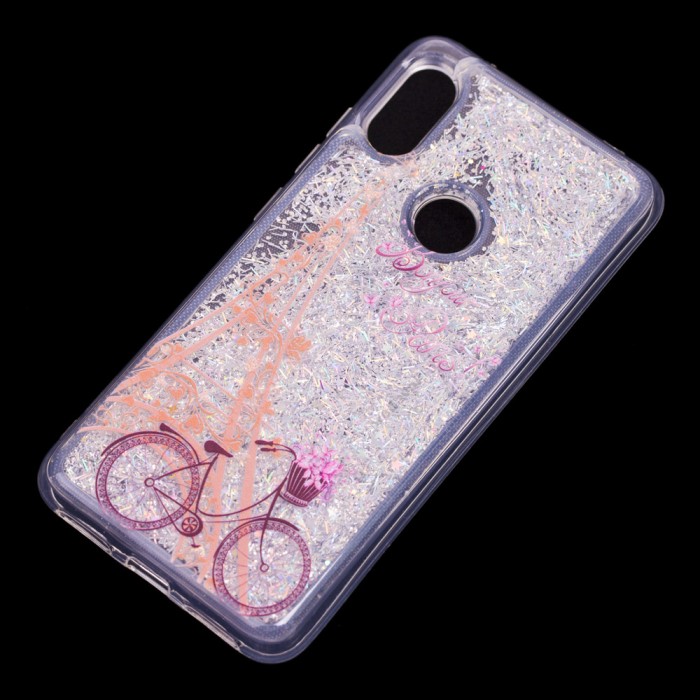 Чохол для Xiaomi Redmi Note 6 Pro Блискучі вода Fashion "Paris"
