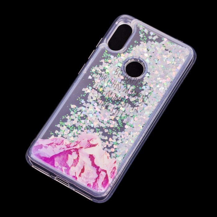 Чохол для Xiaomi Redmi Note 6 Pro Блискучі вода Fashion "Happy"