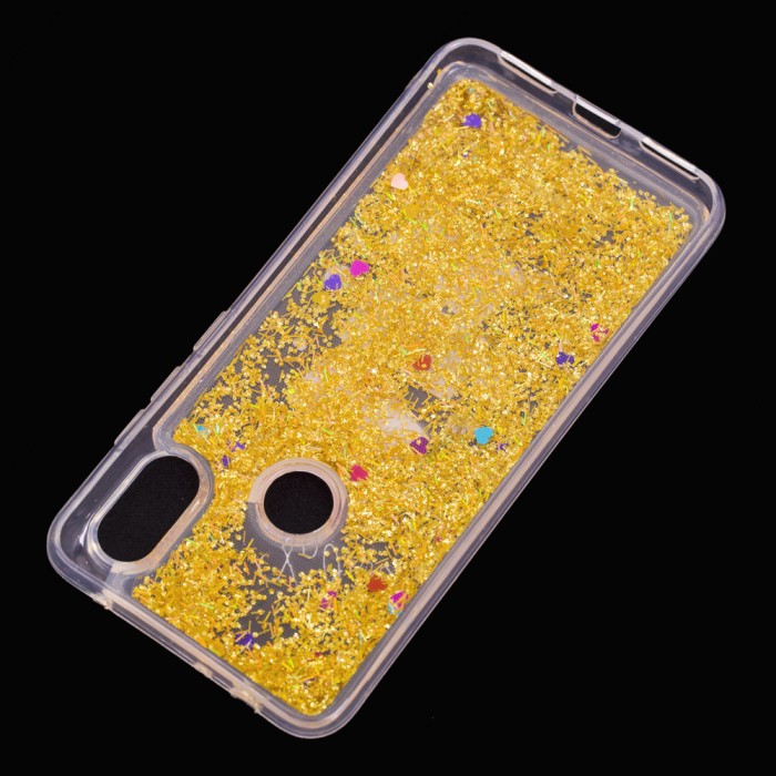 Чохол для Xiaomi Redmi Note 6 Pro Блискучі вода Fashion золотистий "Хохо"