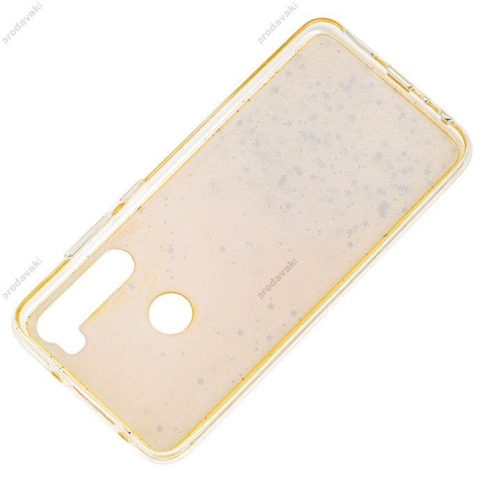 Чохол для Xiaomi Redmi Note 8 Acrylic блискітки + popsocket жовтий