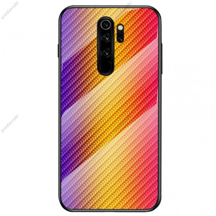 Чохол для Xiaomi Redmi Note 8 Pro Carbon Gradient Hologram "помаранчевий"