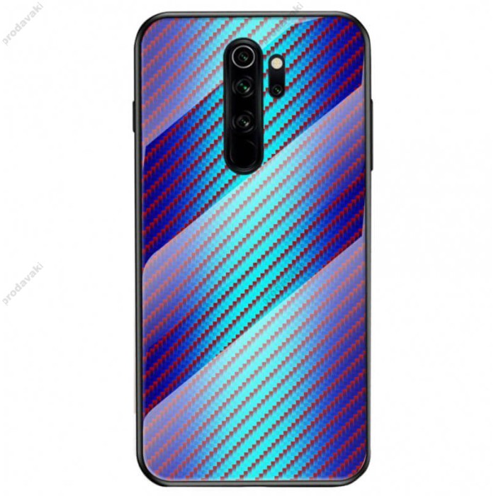 Чохол для Xiaomi Redmi Note 8 Pro Carbon Gradient Hologram "блакитний"