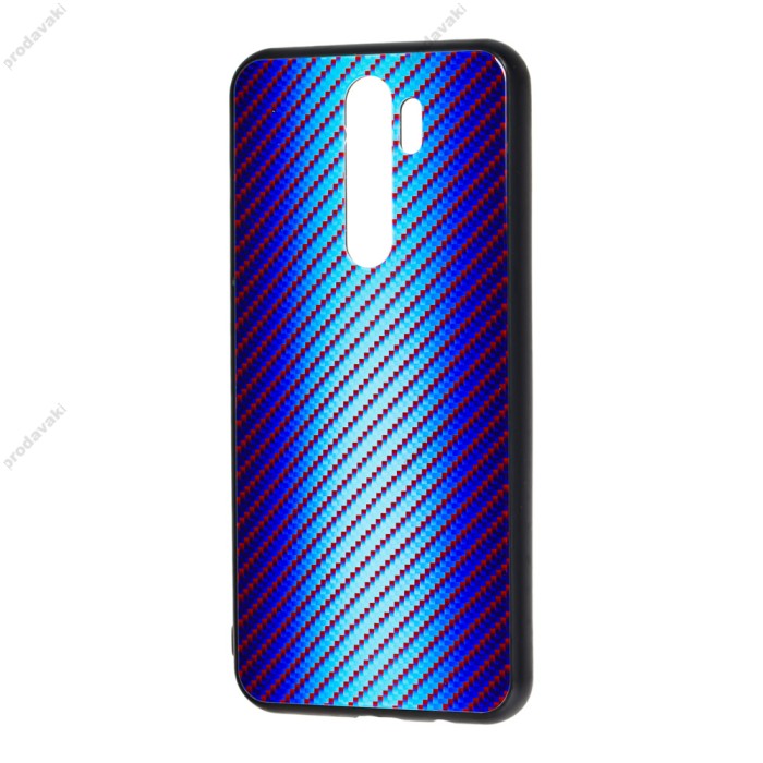 Чохол для Xiaomi Redmi Note 8 Pro Carbon Gradient Hologram "блакитний"