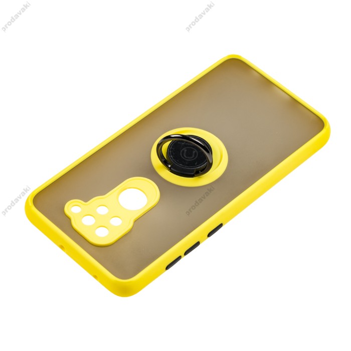 Чохол для Xiaomi Redmi Note 9 LikGus Edging Ring жовтий