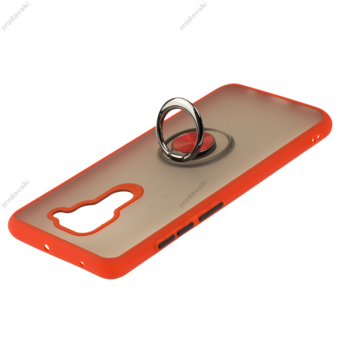 Чохол для Xiaomi Redmi Note 9 LikGus Maxshield Ring червоний