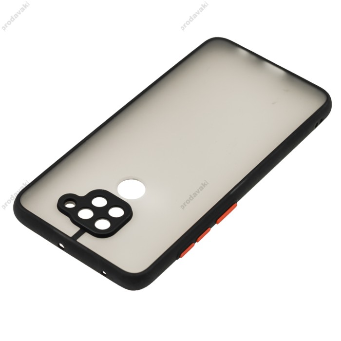 Чохол Xiaomi Redmi Note 9 LikGus Totu camera protect чорний / червоний