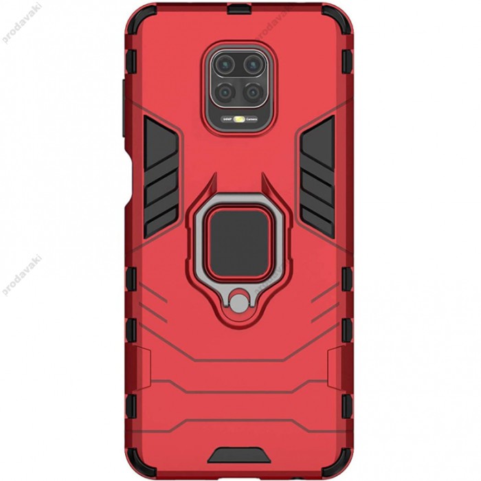Чохол для Xiaomi Redmi Note 9 Transformer Ring ударостійкий з кільцем червоний