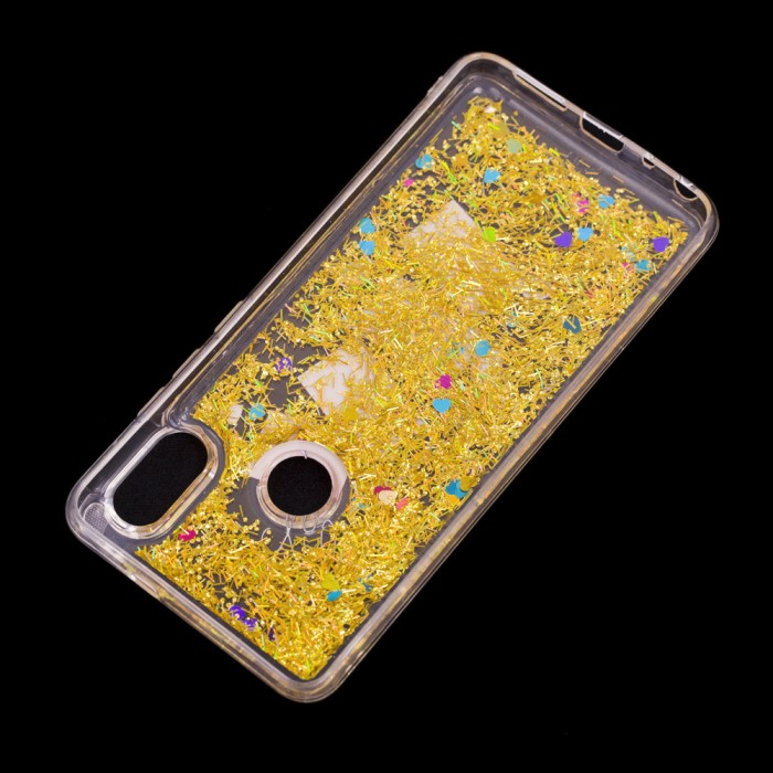Чохол для Xiaomi Redmi Note 5 Pro Блискучі вода Fashion золотистий "Хохо"