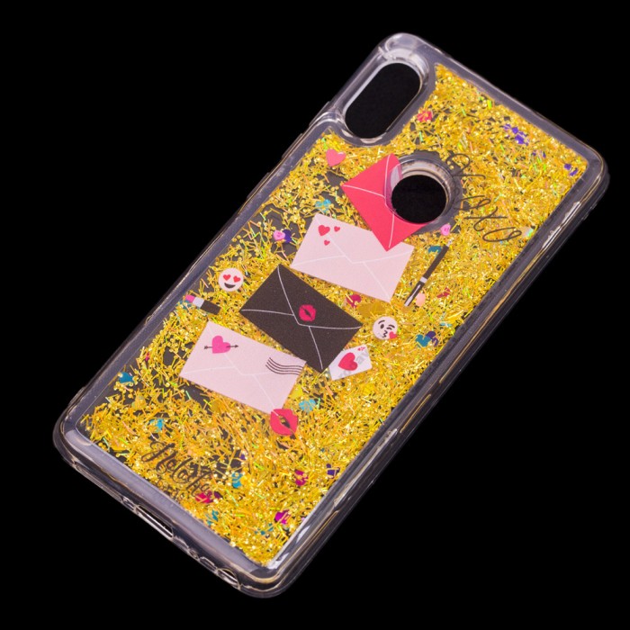 Чохол для Xiaomi Redmi Note 5 Pro Блискучі вода Fashion золотистий "Хохо"