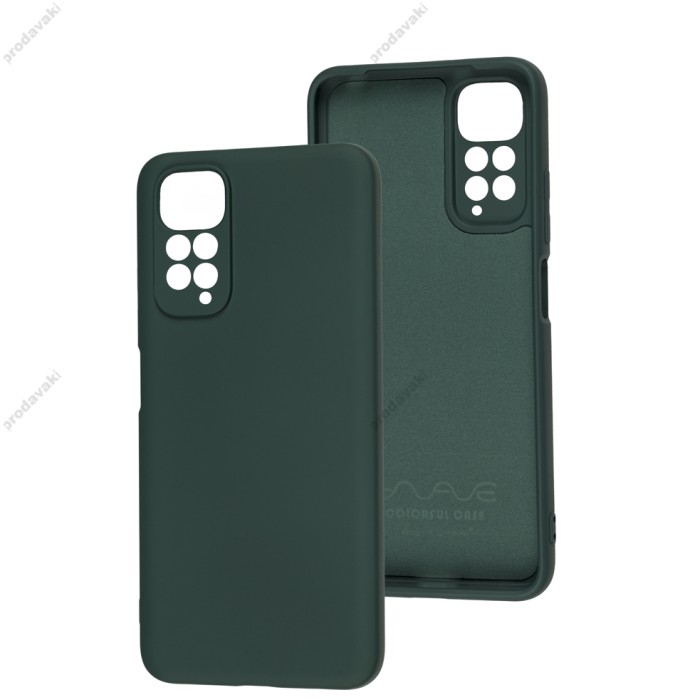 Чохол для Xiaomi Redmi Note 11 4G / Note 11S Wave colorful forest green