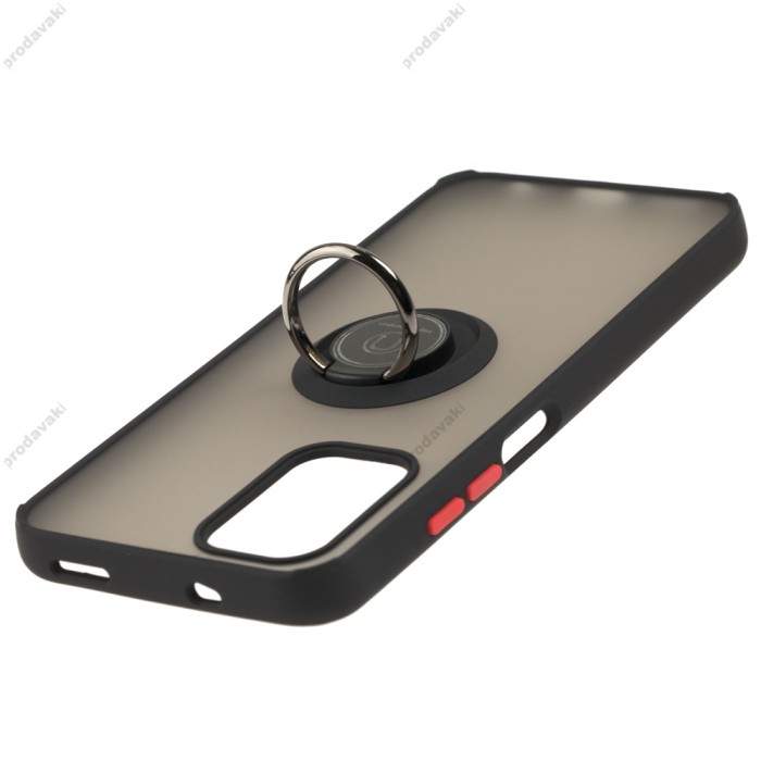 Чохол для Xiaomi Redmi Note 10 / 10s LikGus Edging Ring чорний / червоний