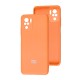 Чохол для Xiaomi Redmi Note 10/10S Lime silicon з мікрофіброю оранжевий (orange)