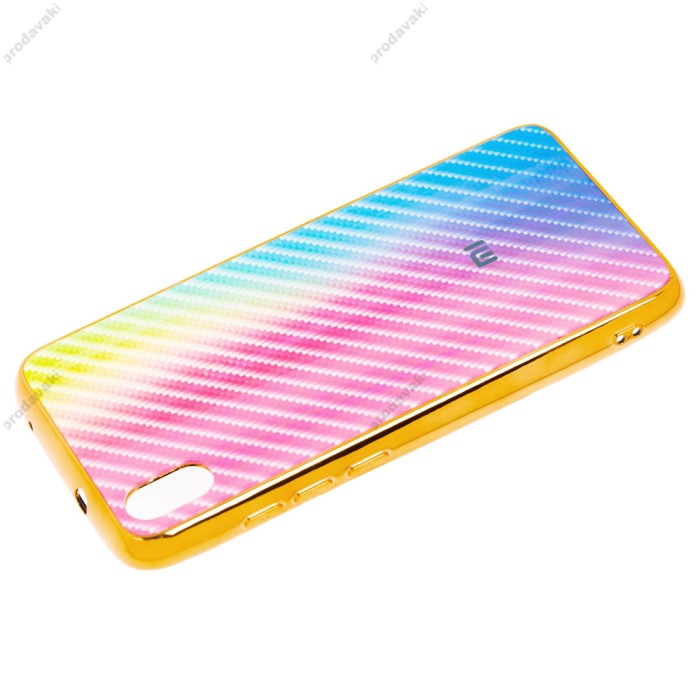 Чохол для Xiaomi Redmi 7A Carbon Gradient Hologram рожевий