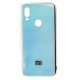 Чохол для Xiaomi Redmi 7 Rainbow glass з лого блакитним