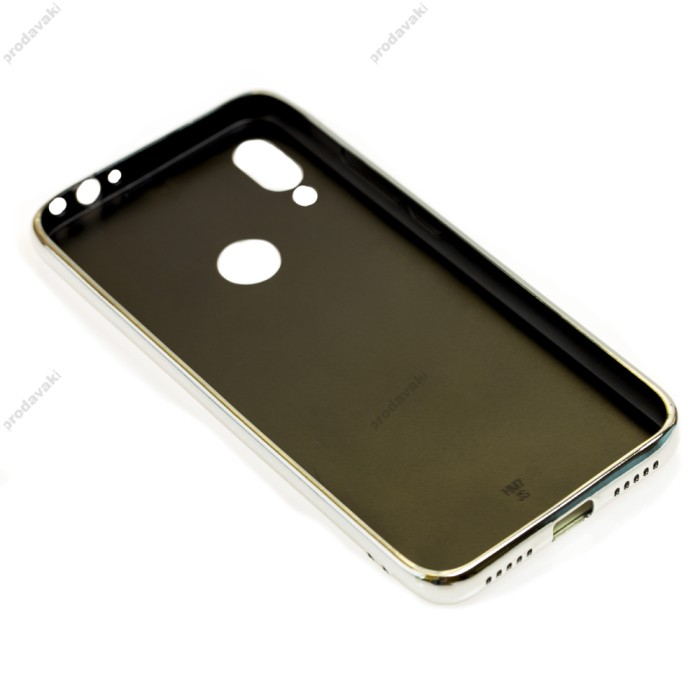 Чохол для Xiaomi Redmi 7 Rainbow glass з лого блакитним