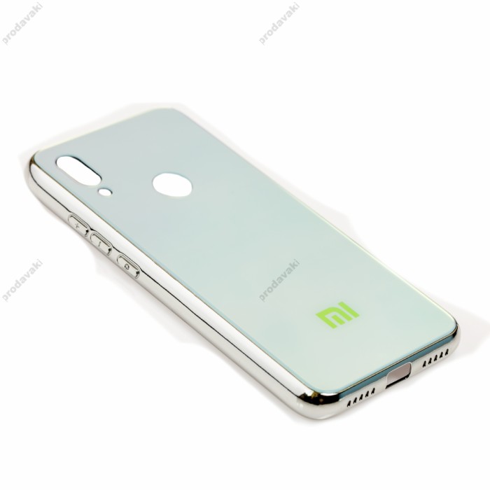 Чохол для Xiaomi Redmi 7 Rainbow glass з лого блакитним
