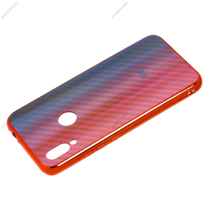 Чохол для Xiaomi Redmi 7 Carbon Gradient Hologram червоний