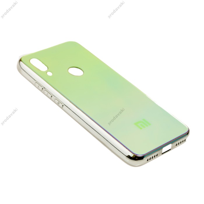 Чохол для Xiaomi Redmi 7 Rainbow glass з лого зелений