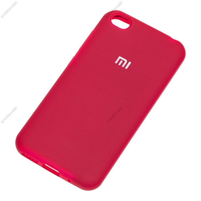 Чохол для Xiaomi Redmi Go Silicone Full рожево-червоний