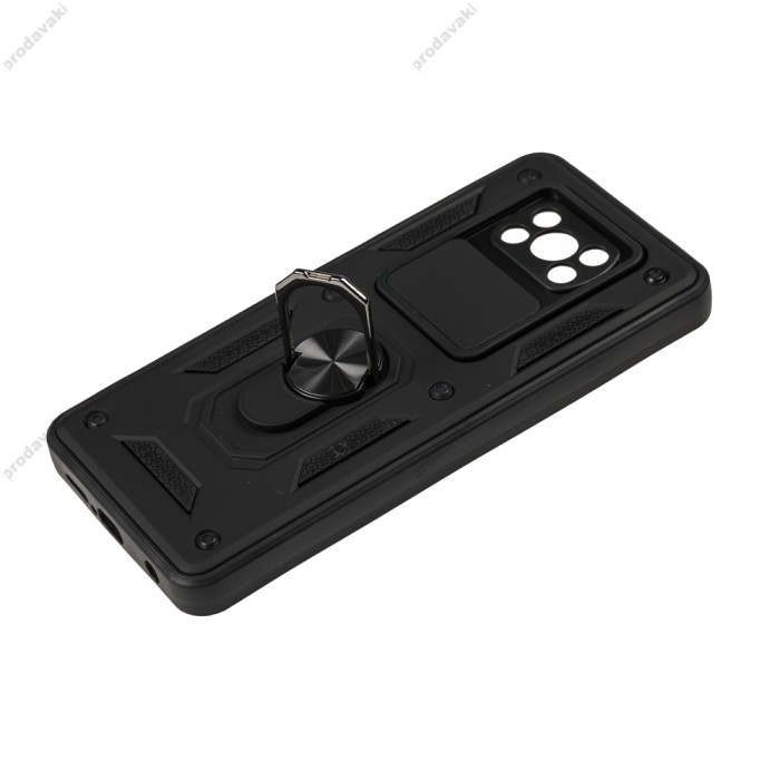 Чохол для Xiaomi Poco X3 Serge Ring Armor ударостійкий чорний
