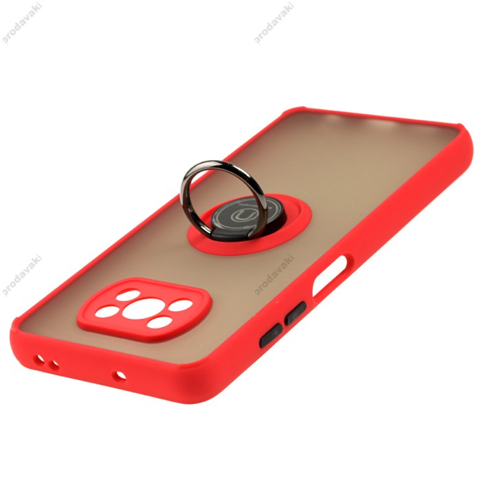 Чохол для Xiaomi Poco X3 LikGus Edging Ring червоний