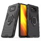 Чохол для Xiaomi Poco X3 Transformer Ring ударостійкий з кільцем чорний