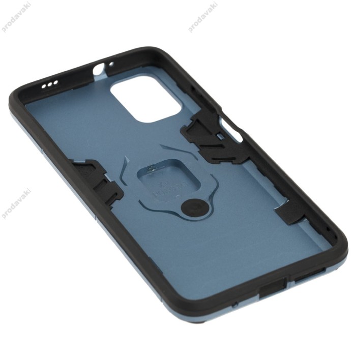 Чохол для Xiaomi Poco M3 / Redmi 9T Transformer Ring ударостійкий з кільцем сірий