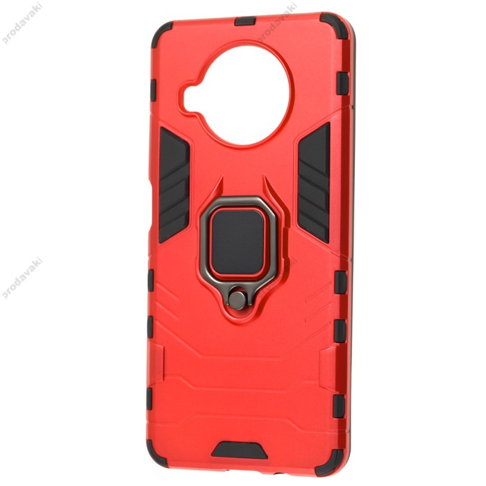 Чохол для Xiaomi Mi 10T Lite Transformer Ring удароміцний з кільцем червоний