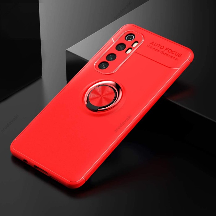 Чохол для Xiaomi Mi Note 10 Lite Deen ColorRing із кільцем червоний