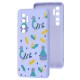 Чохол для Xiaomi Mi Note 10 Lite Wave Fancy pigeon with sunflower seeds / light purpl