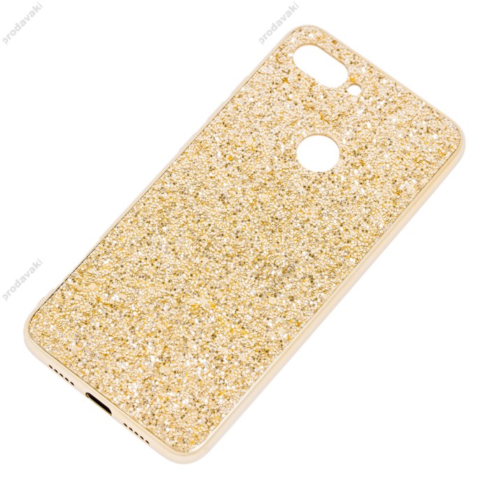 Чохол для Xiaomi Mi 8 Lite Shining sparkles з блискітками золотистий