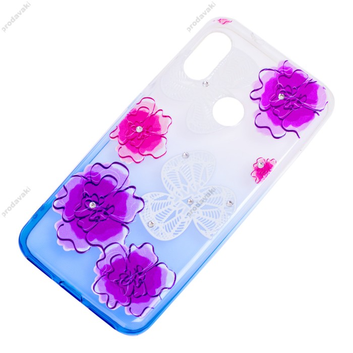 Чохол для Xiaomi Redmi 6 Pro / Mi A2 Lite Glamour ambre фіолетові "квіти"