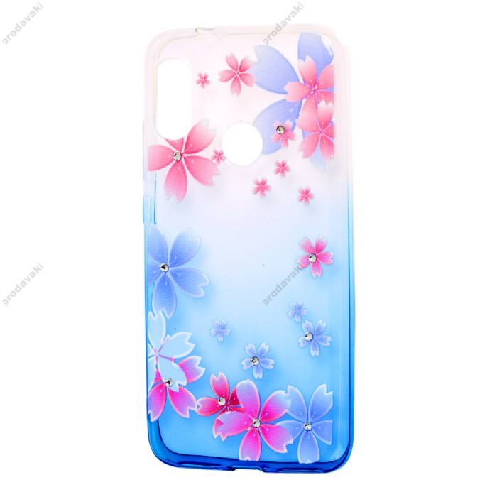 Чохол для Xiaomi Redmi 6 Pro / Mi A2 Lite Glamour ambre синій "квіти"