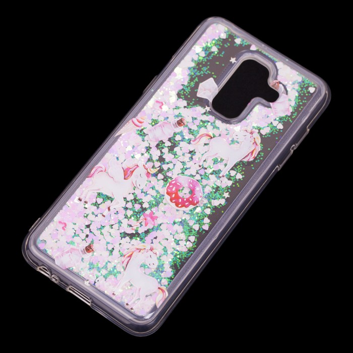Чохол для Samsung Galaxy A6+ 2018 (A605) вода світло-рожевий "маленькі єдинороги"