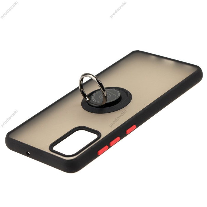 Чохол Samsung Galaxy A71 (A715) LikGus Edging Ring чорний / червоний