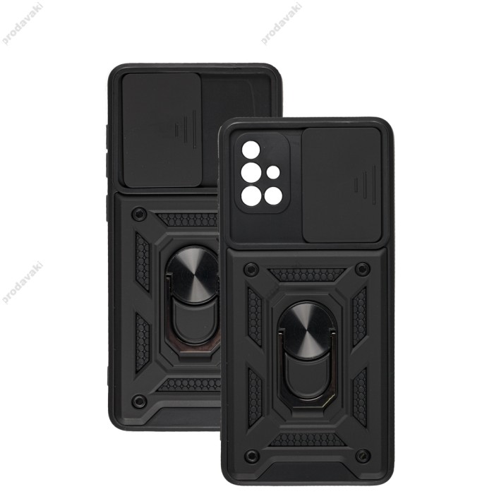 Чохол для Samsung Galaxy A71 (A715) Serge Ring Armor ударостійкий чорний