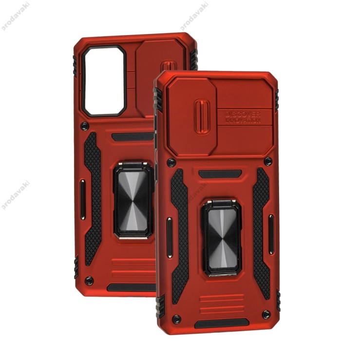 Чохол Samsung Galaxy A73 (A736) Camshield Army Ring червоний