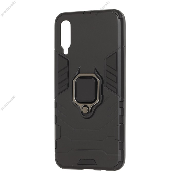 Чохол Samsung Galaxy A70 (A705) Transformer Ring удароміцний з кільцем чорний