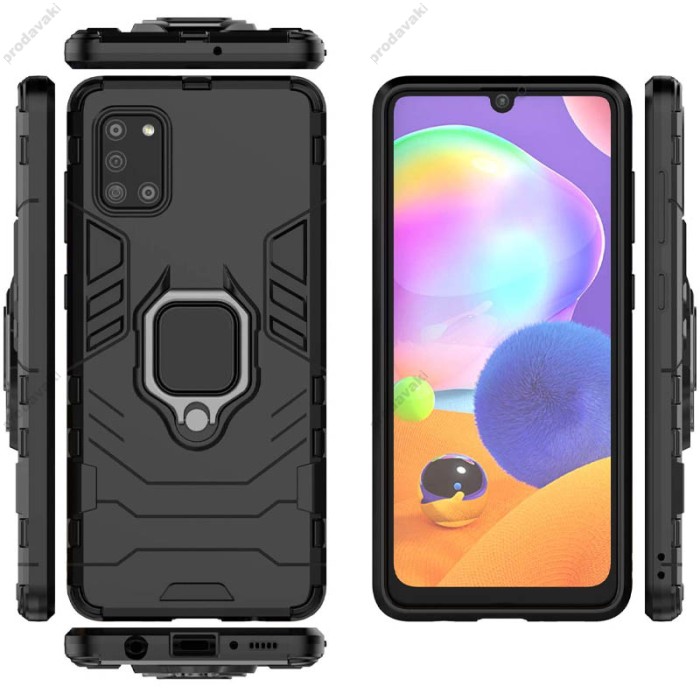 Чохол Samsung Galaxy A31 (A315) Transformer Ring ударостійкий з кільцем чорний