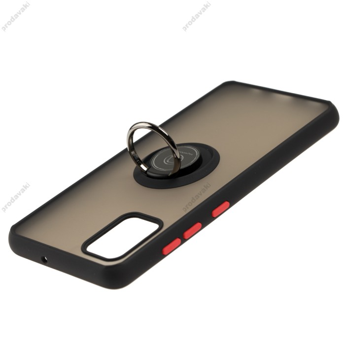 Чохол Samsung Galaxy A51 (A515) LikGus Edging Ring чорний / червоний