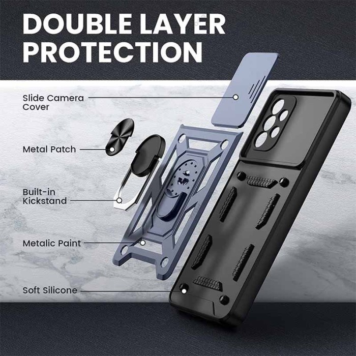 Чохол для Samsung Galaxy A52 Serge Ring Armor ударостійкий синій