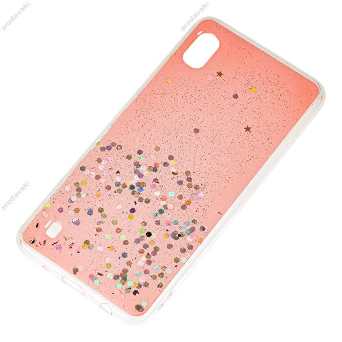 Чохол для Samsung Galaxy A10 (A105) glitter star цукерки рожевий