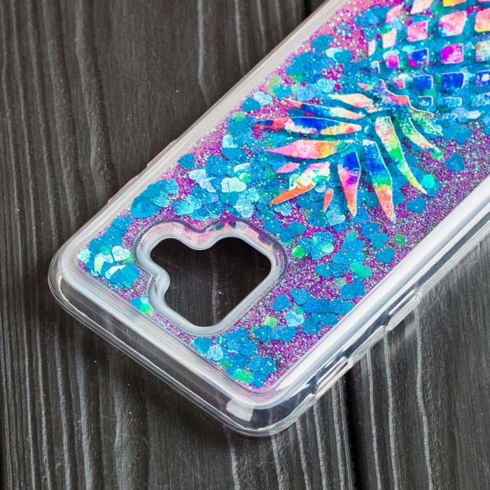 Чохол для Samsung Galaxy A6 2018 (A600) Блиск вода рожевий синій "ананас"