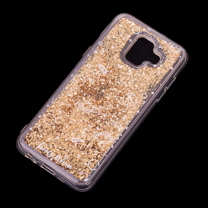 Чохол для Samsung Galaxy A6 2018 (A600) Блискучі вода золотистий "простір"