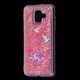 Чохол для Samsung Galaxy A6 2018 (A600) Блискучі вода червоний "колібрі"