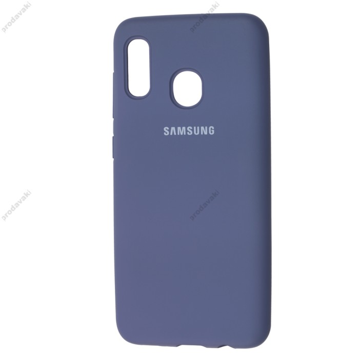 Чохол для Samsung Galaxy A20/A30 Silicone Full лавандовий-сірий