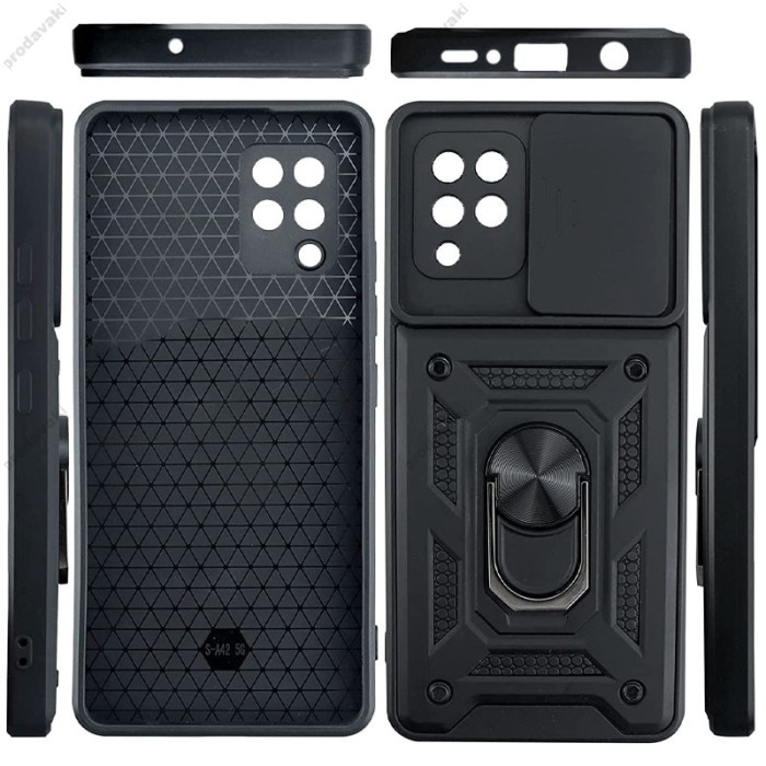 Чохол для Samsung Galaxy A22 (A225) Serge Ring Armor ударостійкий чорний