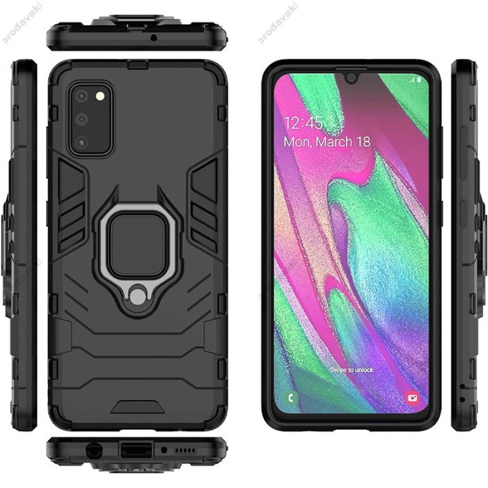 Чохол для Samsung Galaxy A41 (A415) Transformer Ring удароміцний з кільцем че