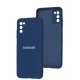 Чохол Samsung Galaxy A03s (A037) Full camera синій / navy blue